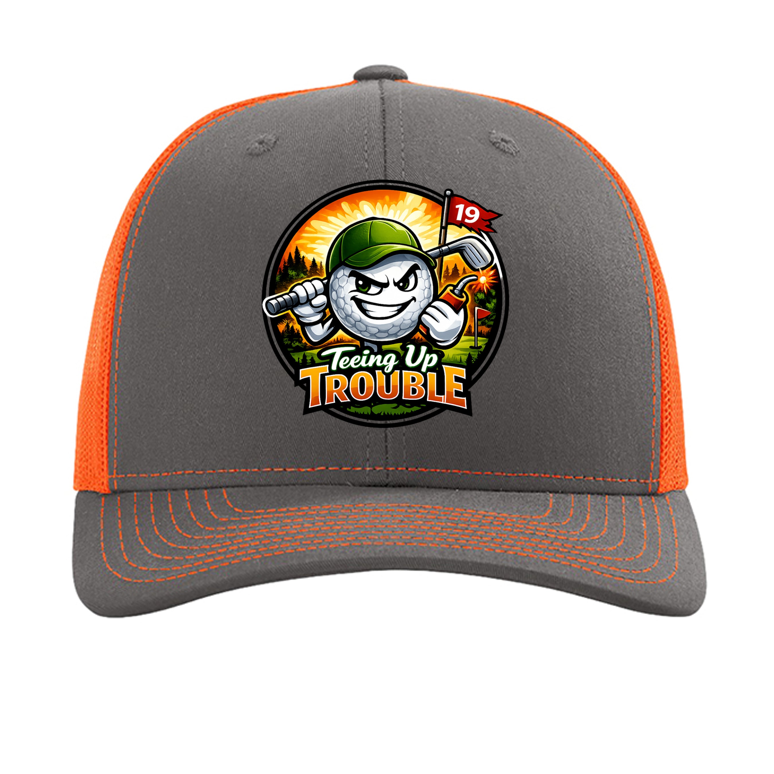 Charcoal/ Neon Orange - 112 - FRONT