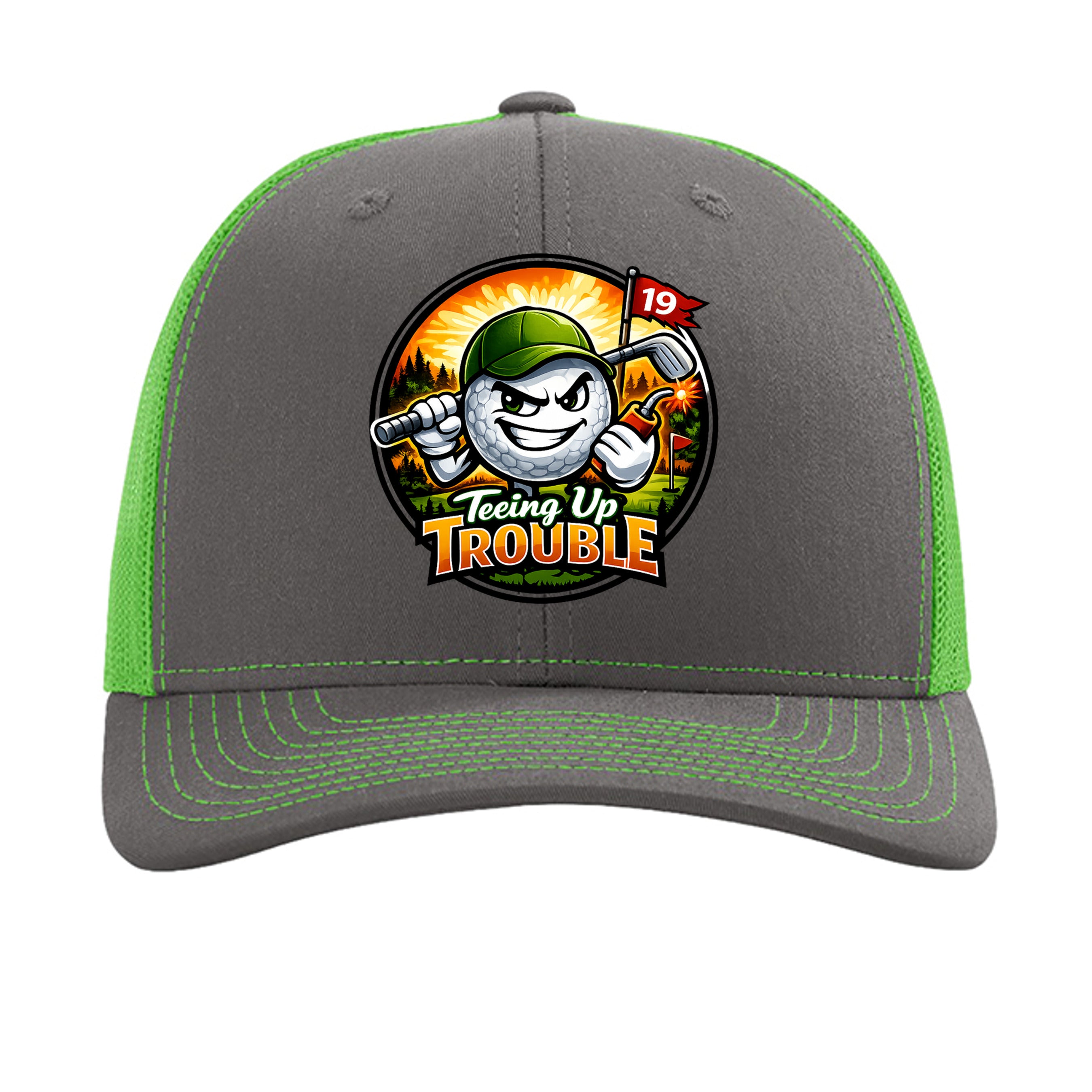 Charcoal/ Neon Green - 112 - FRONT